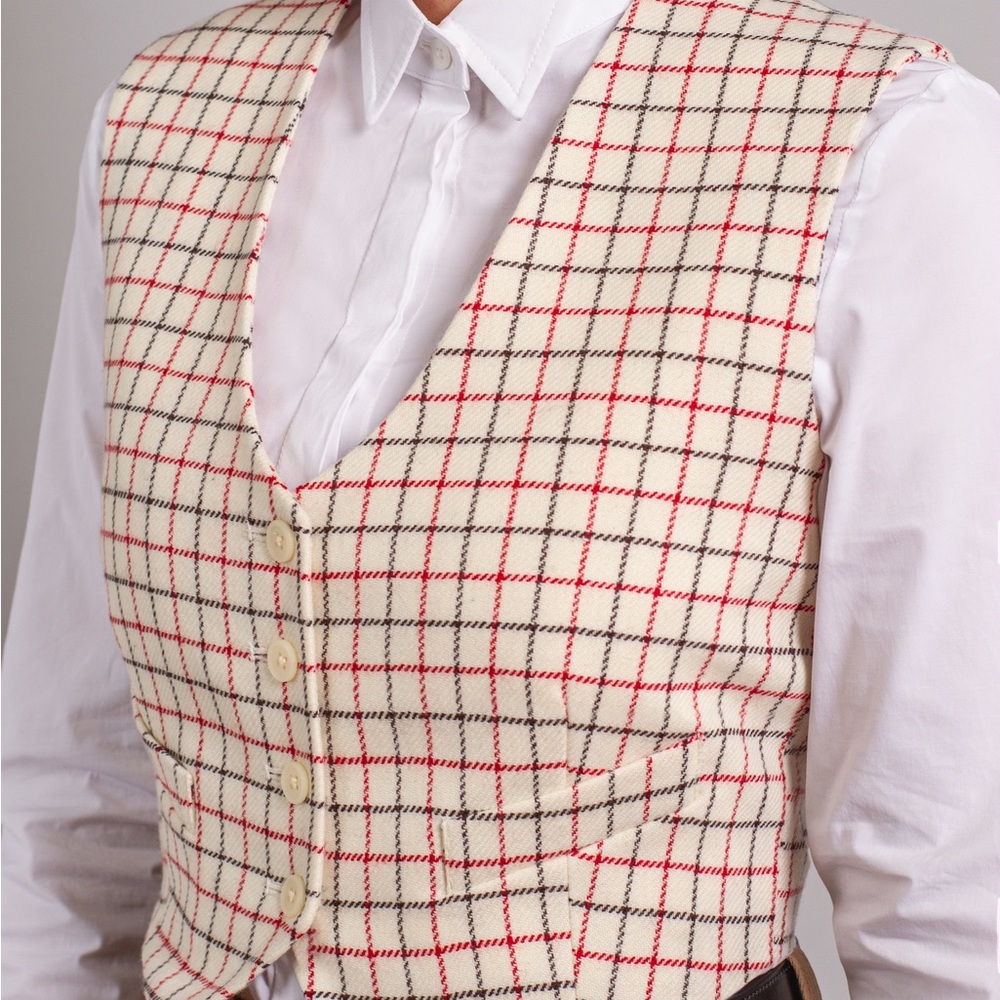 NWT tattersall wool vest with silk lining
